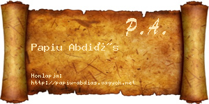 Papiu Abdiás névjegykártya